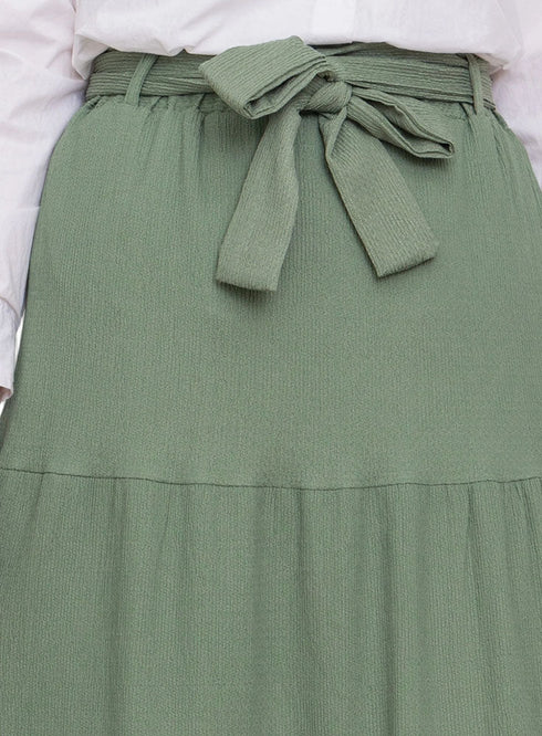 Dark Olive Crochet Skirt - Khotwh